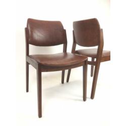6 vintage stoelen | TOP FORM stoelen bruin skai