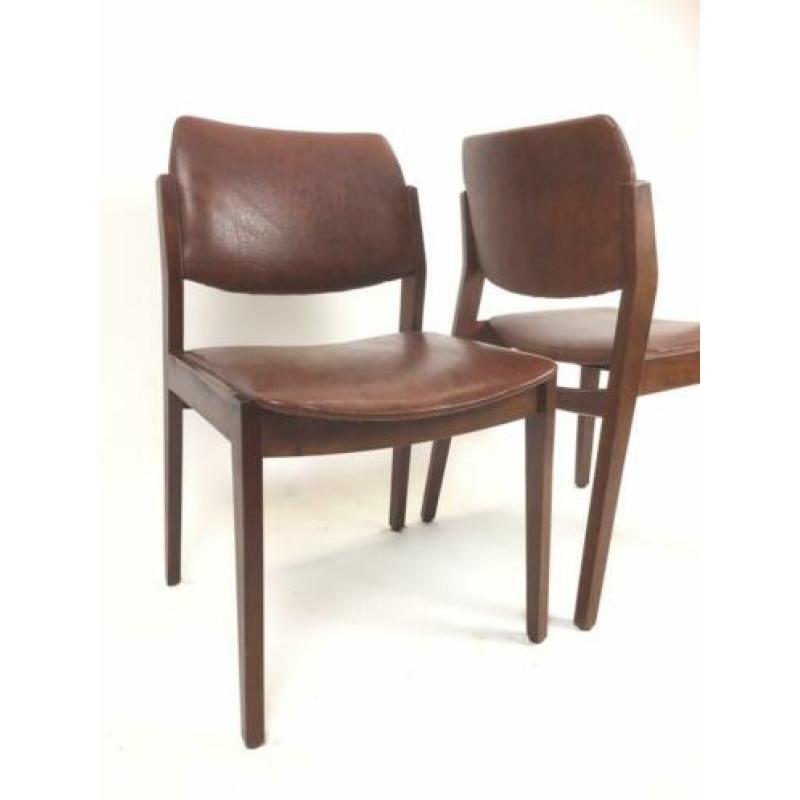 6 vintage stoelen | TOP FORM stoelen bruin skai