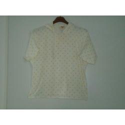 shirt mt l wit met gele bolletjes