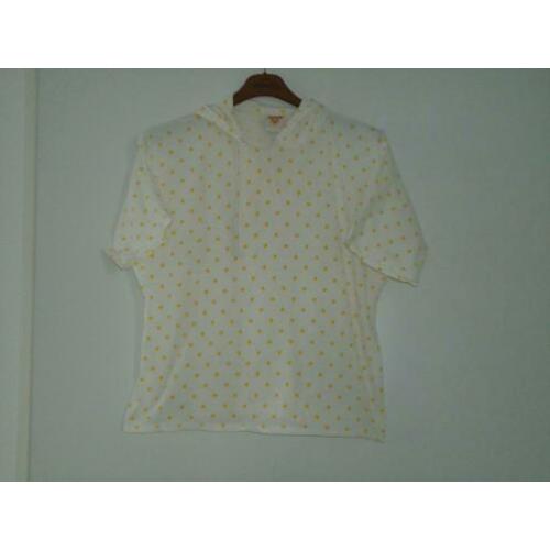 shirt mt l wit met gele bolletjes