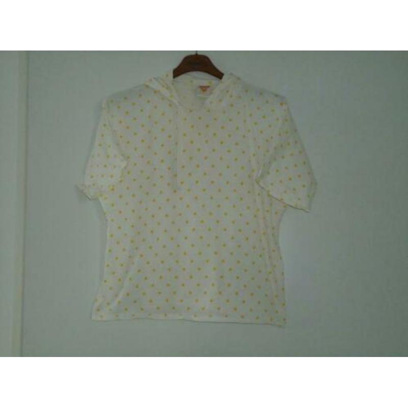 shirt mt l wit met gele bolletjes