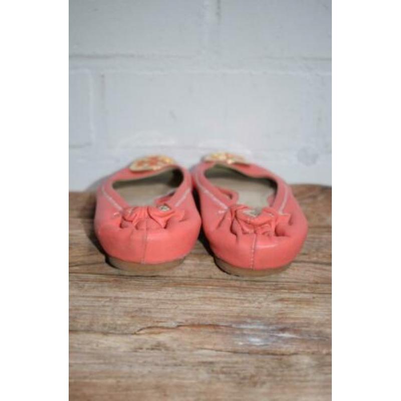 Tory Burch - Prachtige koraalroze REVA flats maat 38,5