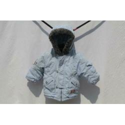 Licht-blauwe fleece gevoerde winterjas.Mt 68.Merk Babyclub