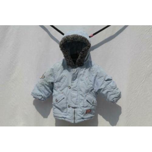 Licht-blauwe fleece gevoerde winterjas.Mt 68.Merk Babyclub