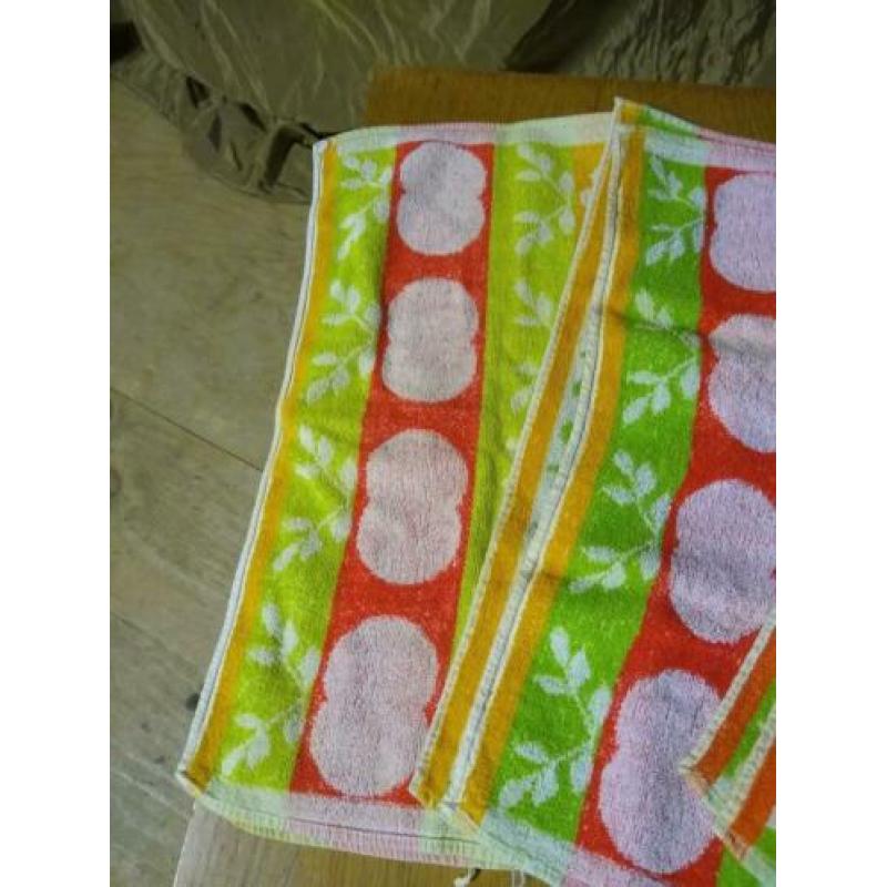 3 retro keuken doeken geel groen oranje handdoek