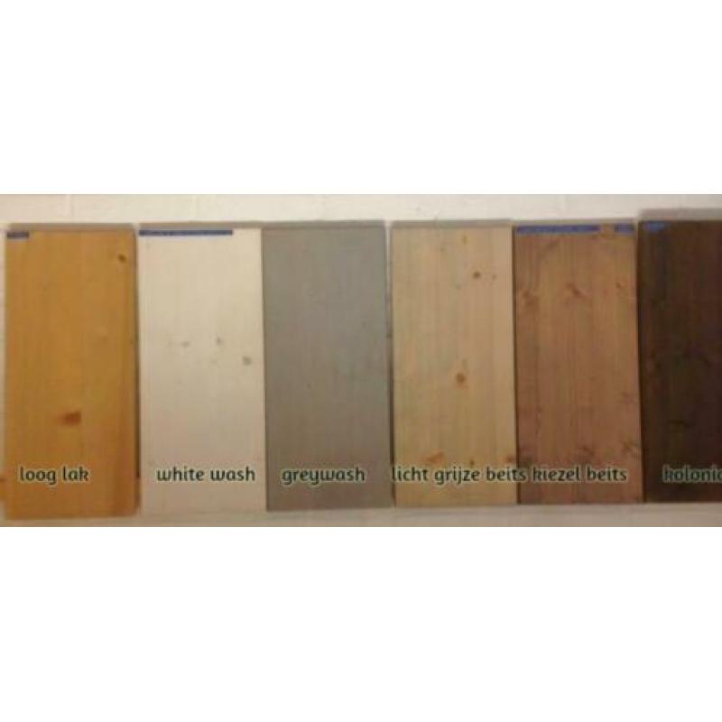 Blankhouten eenpersoonsbed Jannes 90x200/210/220 cm lang.