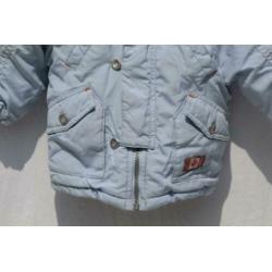 Licht-blauwe fleece gevoerde winterjas.Mt 68.Merk Babyclub