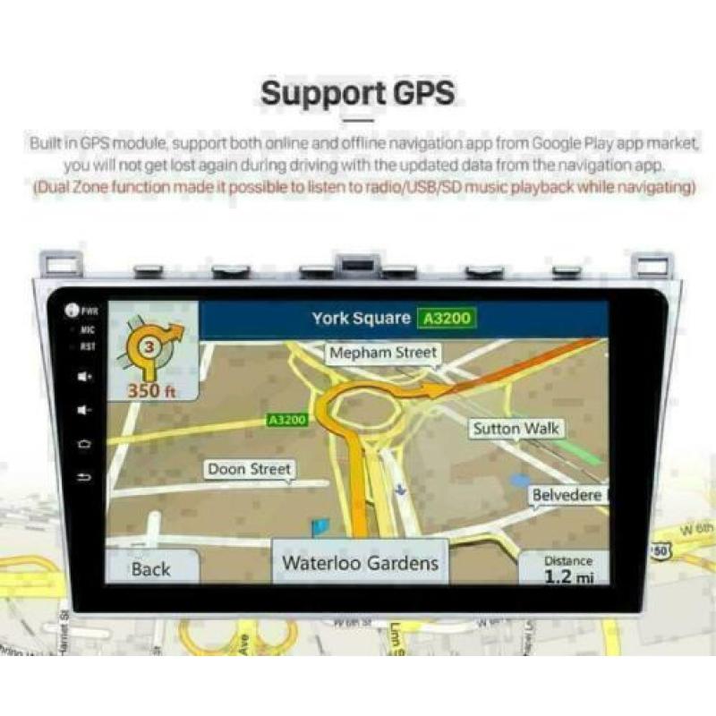 Mazda 6 radio navigatie android 9.0 wifi dab+ carkit 10,1''