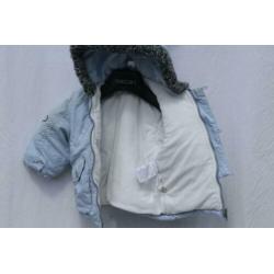 Licht-blauwe fleece gevoerde winterjas.Mt 68.Merk Babyclub