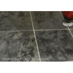 antieke keukenvloer Castle Stone Black 60x60 cm verouderd