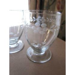 Zes art deco portoglazen of amuse glaasjes -