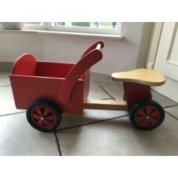 Houten bakfiets voor kinderen rood