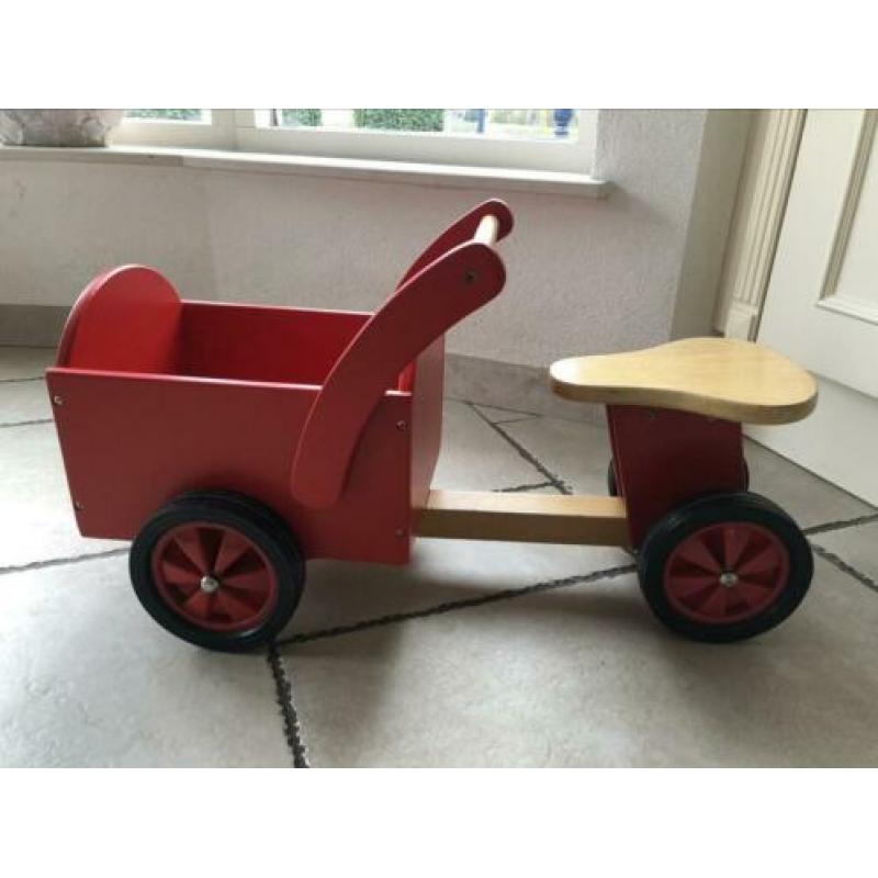 Houten bakfiets voor kinderen rood
