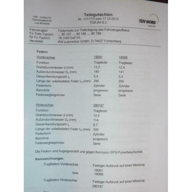 ST verlagingsveren 30mm VW Golf 6 1.8TFSI 1.9 TDI 2.0TDI