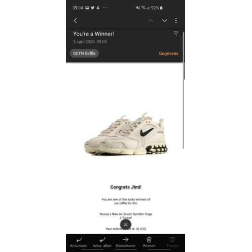 Stussy x nike zoom spiridon cage 'fossil' (42)
