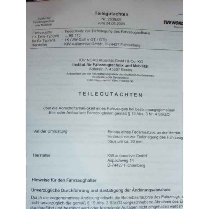 ST verlagingsveren VW Golf 5 GT TDI GTI Jetta 20mm