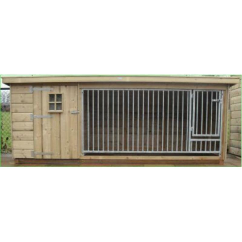 HONDENVERBLIJF met overdekte kennel hondenhokken met kennel