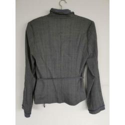 Designers remix gestreepte kimono blazer wol zijde grijs