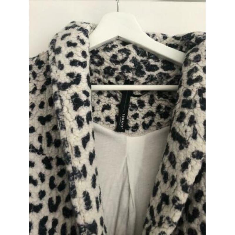 10 days tussen jas luipaardenprint wit/blauw maat 0
