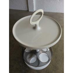 Originele 60s serveertafel / flessenhouder, vintage design