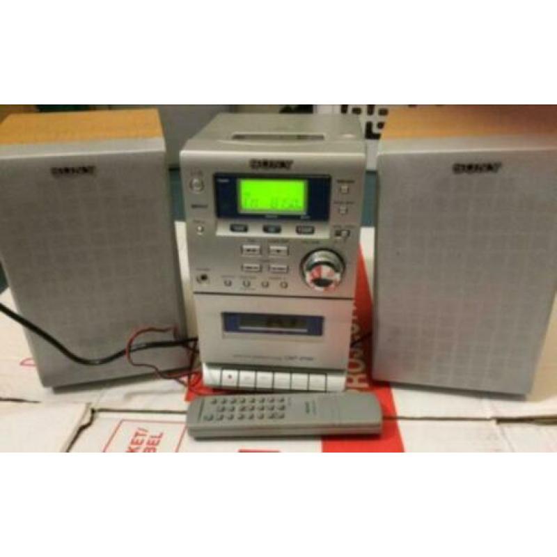 Sony mini stereo set cd/cassette/radio/speakers/afstand.bd