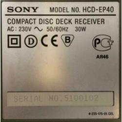 Sony mini stereo set cd/cassette/radio/speakers/afstand.bd