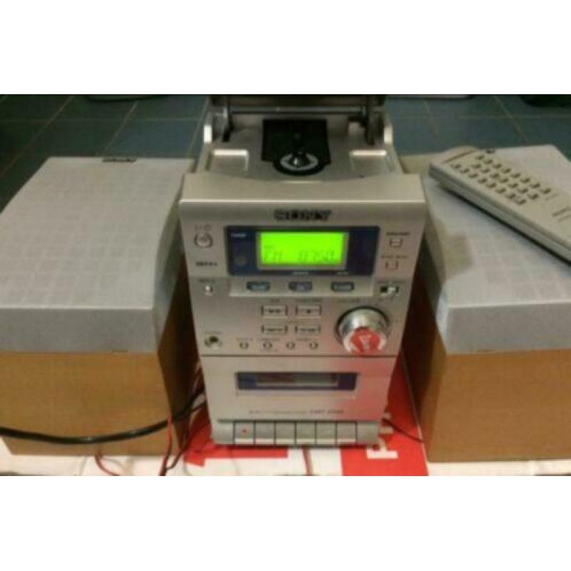 Sony mini stereo set cd/cassette/radio/speakers/afstand.bd