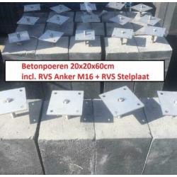 Betonpoer voor Schuur, Blokhutten, Hekken & Schuttingen