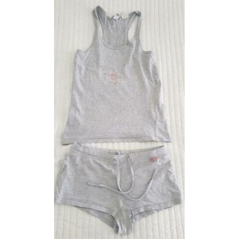 Zomer snoopy pyama kort grijs maat xs korte broek hemdje