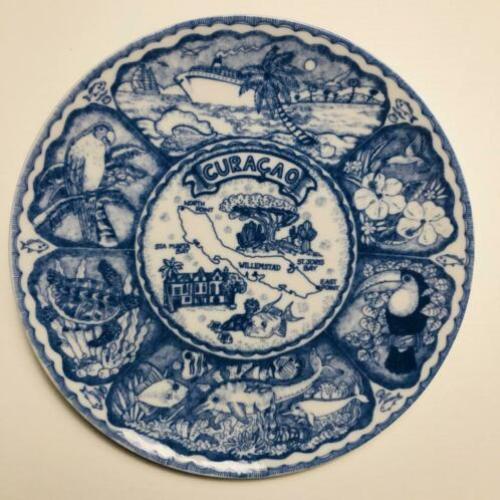 Porselein bord van Curacao Delfts blauw