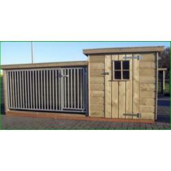 HONDENVERBLIJF met overdekte kennel hondenhokken met kennel