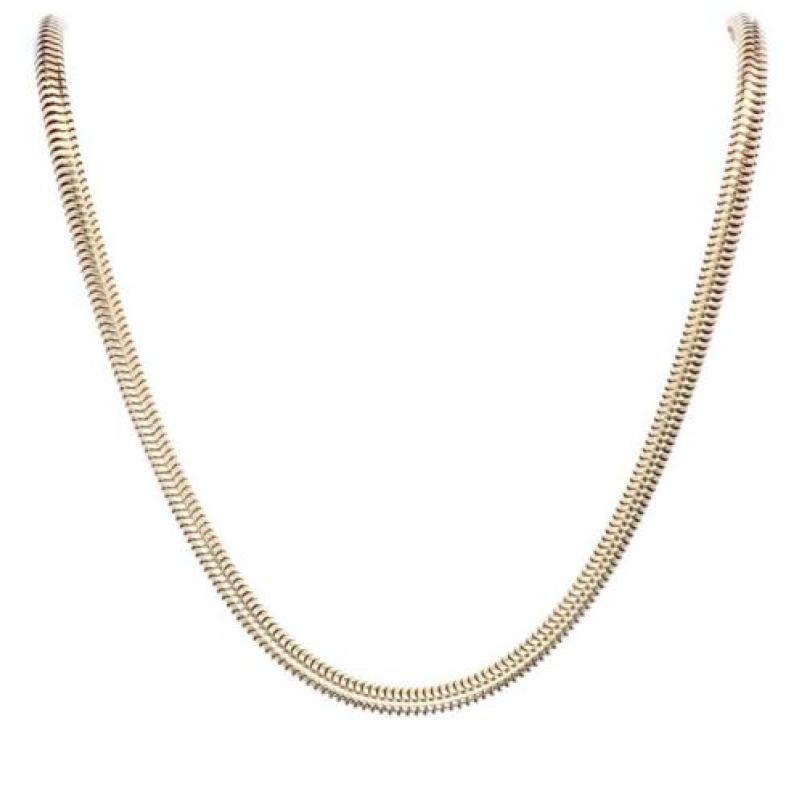 Gouden Collier met Slangen Schakel 14 Krt / 51 cm