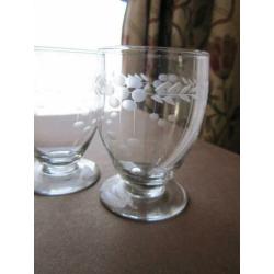 Zes art deco portoglazen of amuse glaasjes -