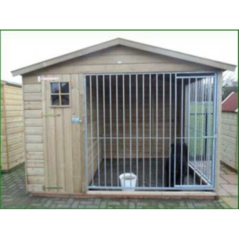 HONDENVERBLIJF met overdekte kennel hondenhokken met kennel