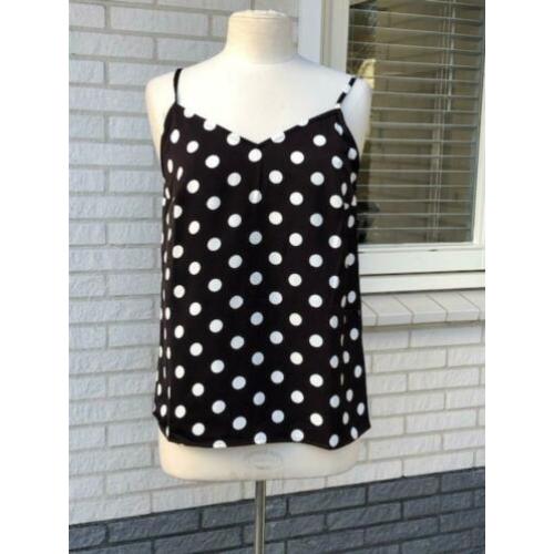 Pieces Dots top, NIEUW, kleur choco (bruin), maat M