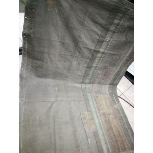HK Living Vintage Army vloerkleed legergroen canvas 280x180
