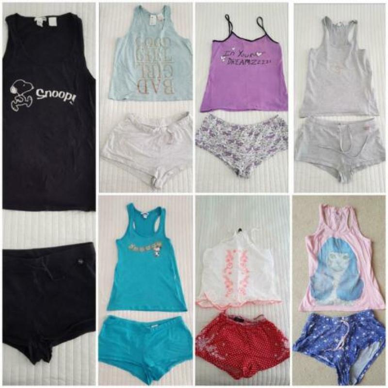 Zomer snoopy pyama kort grijs maat xs korte broek hemdje