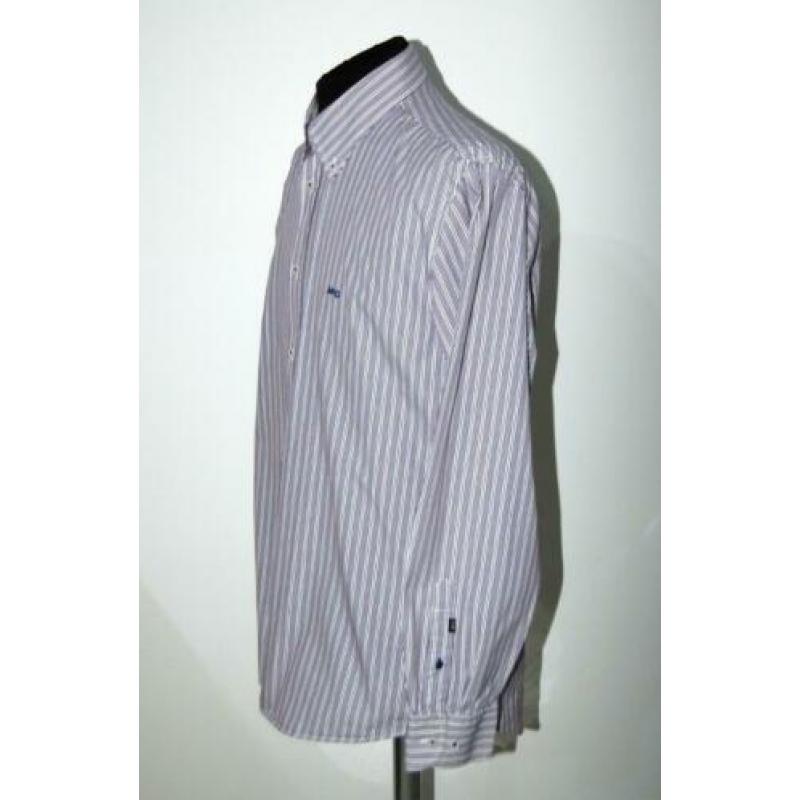 Mc.GREGOR gestreept overhemd, shirt, paars - wit, Mt. L