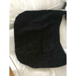 Nieuwe leren zwarte apart bewerkte tas hobo Ibiza model