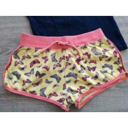 Zomersetje vlinder broekje met shirtje mt 128