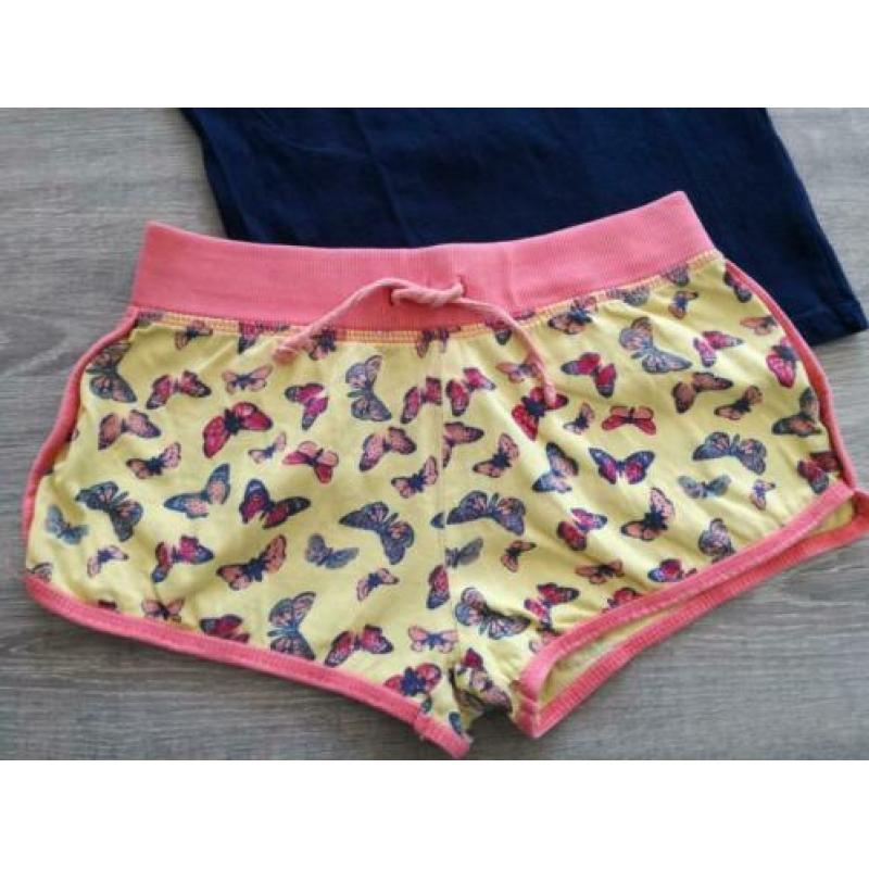Zomersetje vlinder broekje met shirtje mt 128