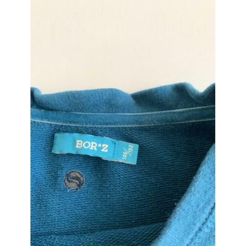 Borxz petrol crewneck met toffe racefiets plaat maat 146/152