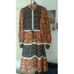 Prachtige Paisley vintage jurk, maat xs