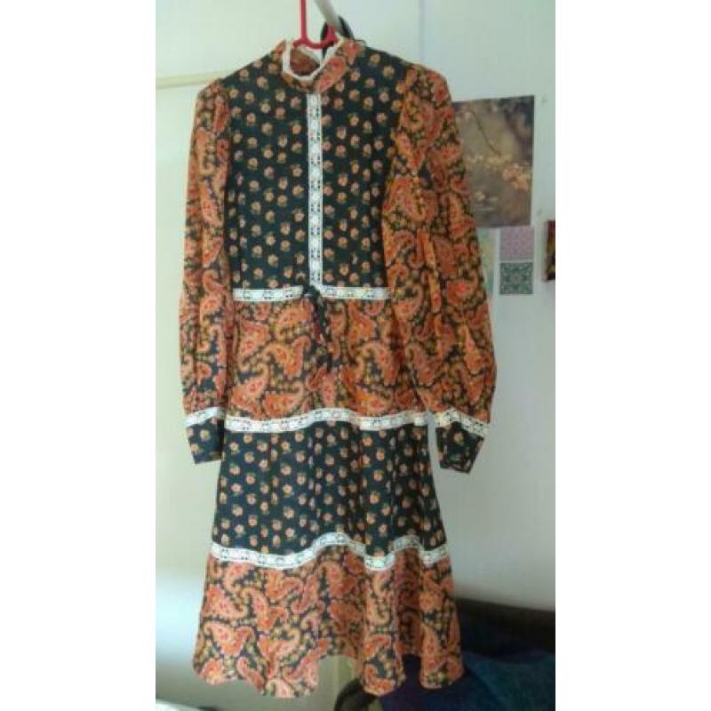 Prachtige Paisley vintage jurk, maat xs
