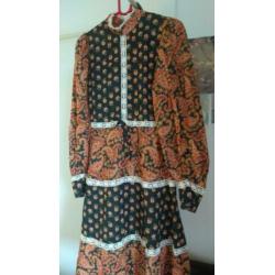 Prachtige Paisley vintage jurk, maat xs