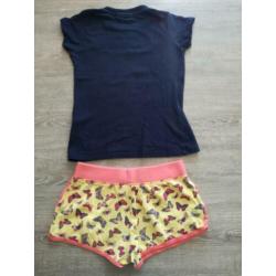 Zomersetje vlinder broekje met shirtje mt 128