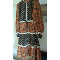 Prachtige Paisley vintage jurk, maat xs