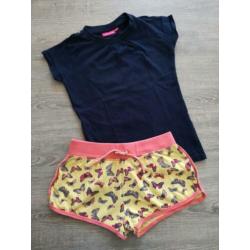 Zomersetje vlinder broekje met shirtje mt 128
