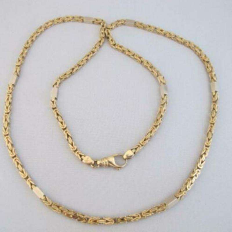 14 Karaat Gouden Konings Ketting met Gladde schakel 771-G