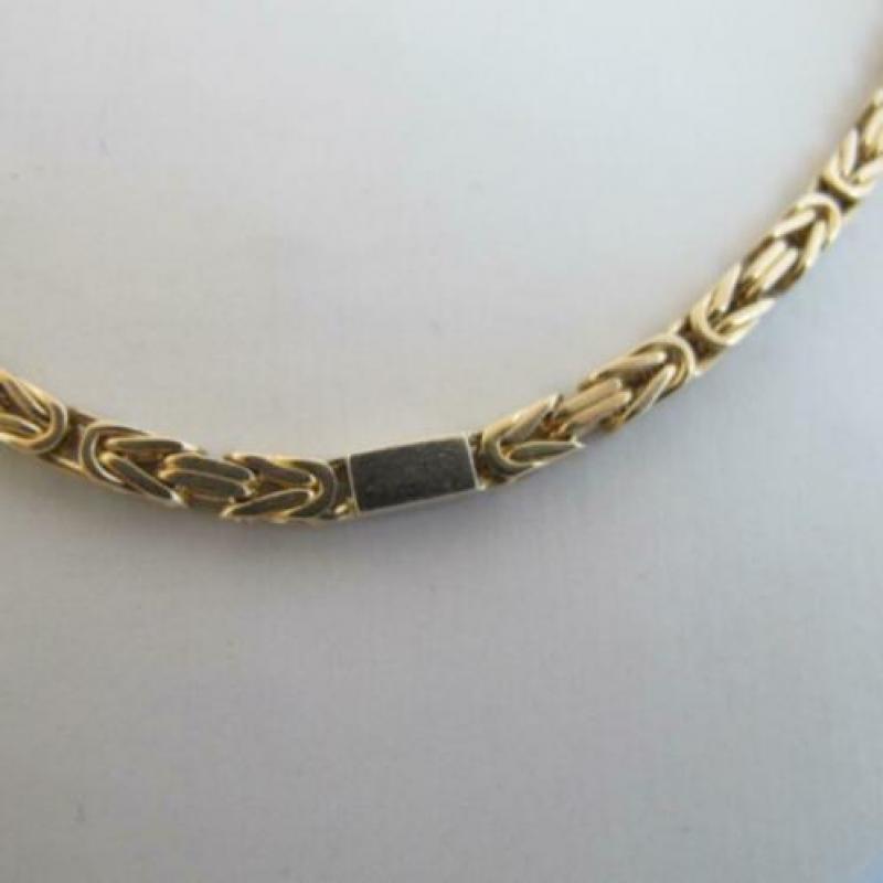 14 Karaat Gouden Konings Ketting met Gladde schakel 771-G